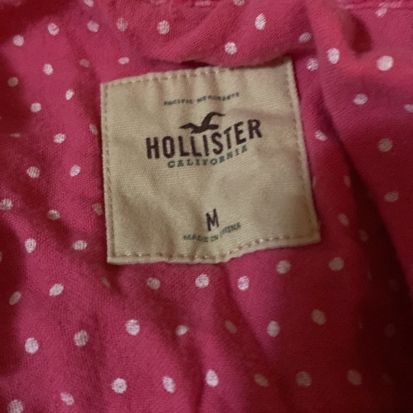 Long sleeve pink/white checked & dot button up - Picture 2 of 4